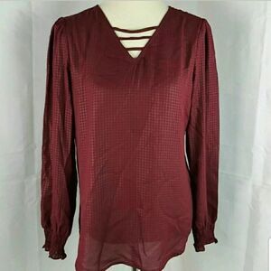 Maurices Blouse Size S Career Professional Wine